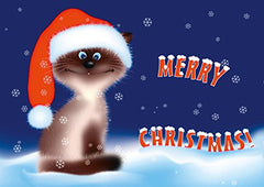 LUSTIGE KATZE Weihnachtskarte