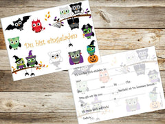 10 x  HALLOWEEN EULEN Geburtstagseinladungen