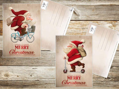 10 x  LUSTIGE WEIHNACHTSMÄNNER Weihnachtskarten