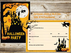 12 x  HALLOWEEN Geburtstagseinladungen