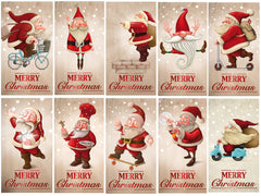 10 x  LUSTIGE WEIHNACHTSMÄNNER Weihnachtskarten